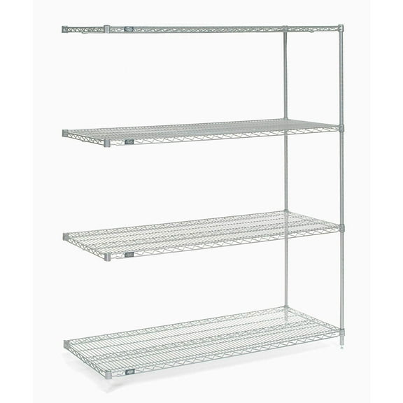 Nexel 189346 60 x 24 x 74 in. Poly-Z-Brite Wire Shelving Add-On