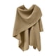 thumbnail image 4 of Capa de punto elegante para mujer, chal liso con parte delantera grande, tejido con tacto calado, para otoño e invierno, 4 of 5