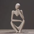 thumbnail image 1 of Estatua del pensador, resina nórdica, estatua del pensador abstracto, escultura, artesanías coleccionables, regalos para el estante de la oficina en casa ER, 1 of 4