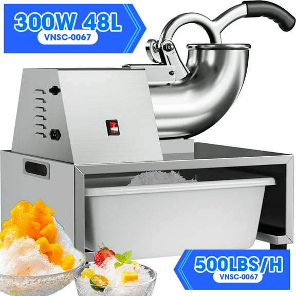 500LBS/H 300W Commercial Snow Cone Machine Ice Shaver Ice Crusher for Snow Cones