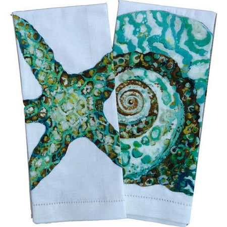 My Island Seashell Tea Towels (Set of 2)