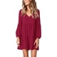 thumbnail image 1 of Vestido túnica de verano para mujer, escote en V, vestidos casuales fluidos y holgados, 1 of 7
