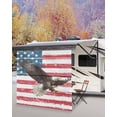 thumbnail image 5 of 4th of July RV Awning Sun Shade Screen 9'X7' American Flag Mesh Sunscreen Freedom Eagle Red White and Blue Awning Shade Screen with Zipper UV Blocker Completed Kits for RV Motorhome Camper, 5 of 7