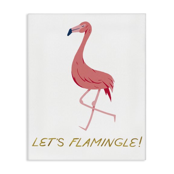 Stupell Industries Eclectic Lets Flamingle Fun Pink Flamingo Canvas Art, 30 x 40, by Kiel Evins