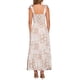 thumbnail image 3 of Vestido largo de verano impreso Inspire Chic para mujer, con tirantes finos, escote cuadrado y corte A, talla S, color caqui, 3 of 6