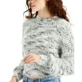 thumbnail image 2 of Freshman Juniors’ Eyelash Yarn Sweater, White Spacedye, Medium, 2 of 3