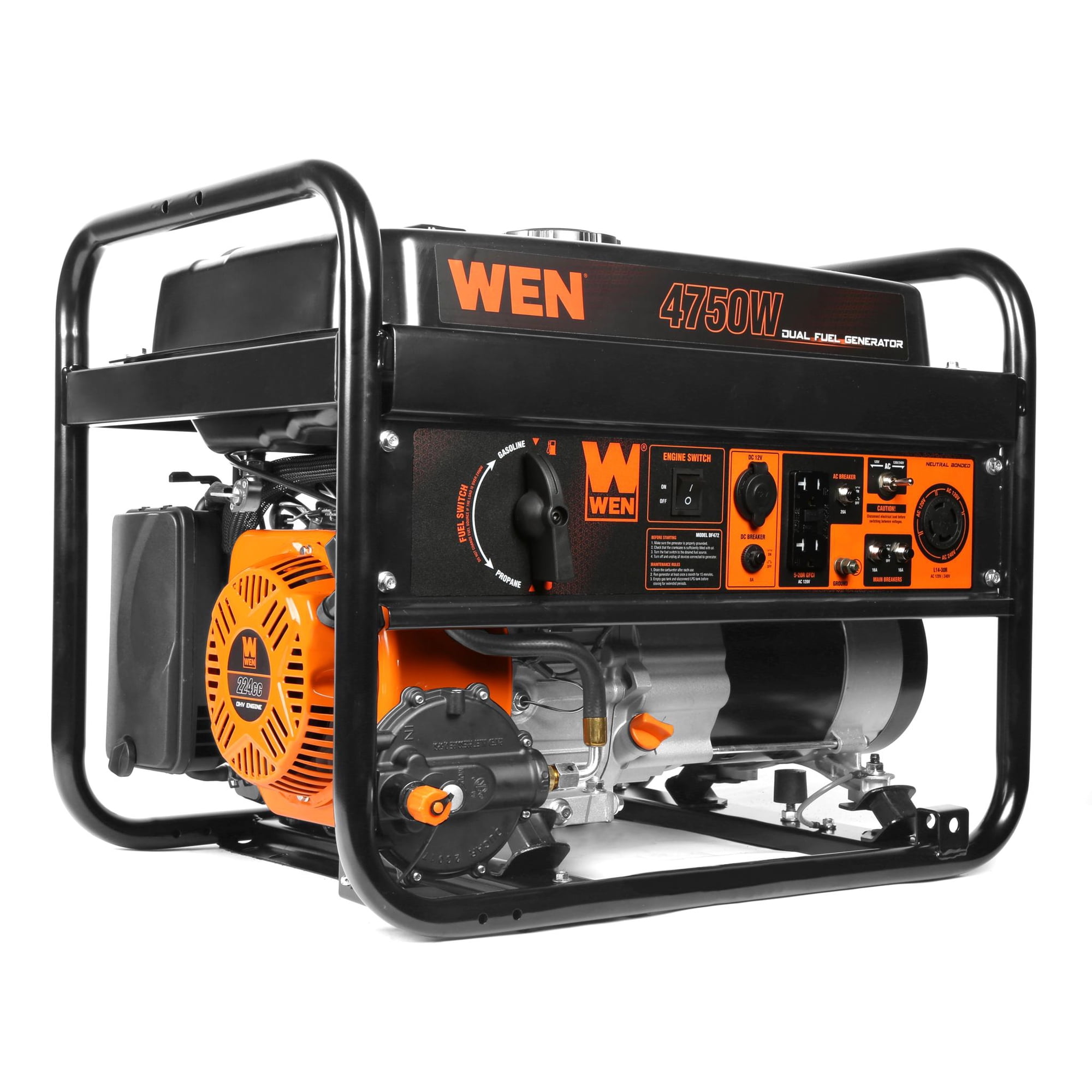 WEN 4 750-Watt 120V/240V Dual Fuel Portable Generator (DF472)