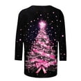thumbnail image 4 of Women's Christmas Sweatshirts Funny Christmas Tree Print Pullover Sweater Blouses Long Sleeve Shirts Crew Neck Tops Casual Tops Comfy Fall Fashion Outfits Winter Christmas Clothes Christmas Gifts, 4 of 5