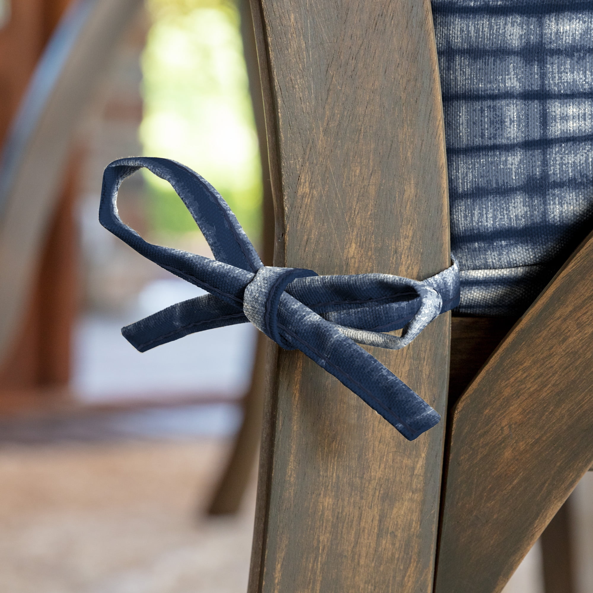 ARDEN Outdoor Dining Chair Cushion 20 x 20, Blue Shibori Stripe
