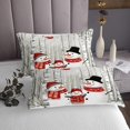 thumbnail image 3 of Cartoon Snowman Bedspread Set Silver Birch Trees Coverlet Set,Cardinal Bird Quilt Set Twin,Xmas Snowflake Quilted Cute Christmas Decorations, 3 of 5