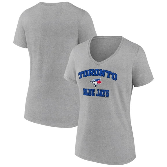 Women's Gray Toronto Blue Jays Heart and Soul V-Neck T-Shirt