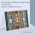 thumbnail image 3 of Yayeee Toggle Light Switch Wall Plate 2-Gang 4.56"x4.48" Decorative Outlet Cover, Geometric Stripes, 3 of 7
