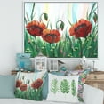 thumbnail image 2 of Designart 'Three Red Bright Poppy Flowers On A Green Meadow' Traditional Framed Canvas Wall Art Print, 2 of 5