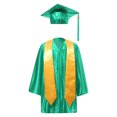 thumbnail image 1 of YONGHS Girls Graduation Gown Cap Set Kindergarten Preschool Church Robe Kids Children Uniform Outfit Green 27, 1 of 5