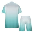 thumbnail image 4 of Miqool Men's Big & Tall Gradient Color Short Sets 2 Piece Outfits Short Sleeve T Shirt & Shorts Casual Summer Tracksuits with Pockets, 4 of 5