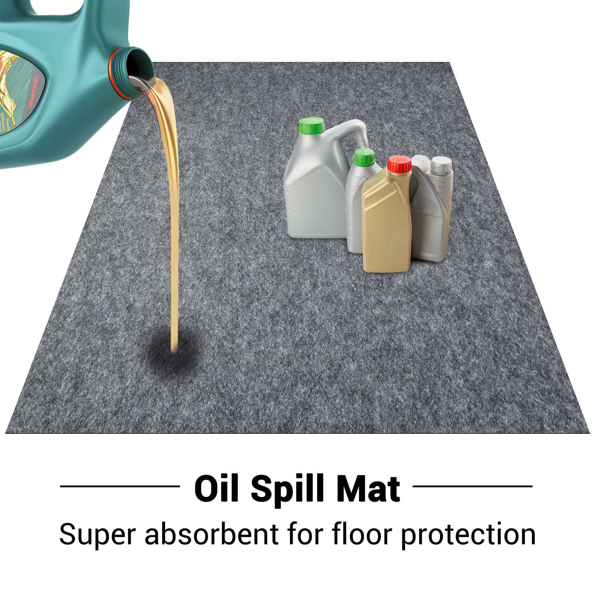 TREETONE Oil Spill Mat, 7.4 x 8.4 Ft, Premium Absorbent Oil Pad. Contains  Liquids, Protects Garage Floor from Spills, Drips, Splashes and Stains.
