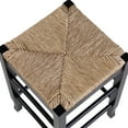 thumbnail image 5 of Chris 24 Inch Counter Stool with Wood Frame, Handwoven Rush Seat, Black, 5 of 6