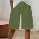thumbnail image 2 of Pantalones Cortos Casuales de Color Sólido Capri, Mezcla Cómoda de Poliéster para el Hogar Y el Uso Diario, 2 of 9