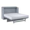 thumbnail image 2 of Bowery Hill Queen Solid Wood Modern Murphy Bed Chest with Mattress in Driftwood, 2 of 19