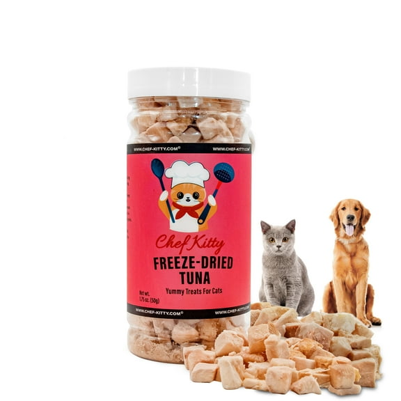 Chef Kitty Freeze Dried Wild Caught Tuna Treats for Cats and Dogs, 1.7oz