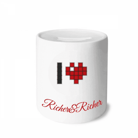 I Love Valentine's Pixel Art Deco Fashion Rich and Rich Bank Saving Box Coin