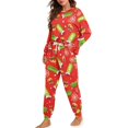 thumbnail image 2 of Yuyamidu Snowflake Women's Pajamas Pants Bottoms Set Xmas Cucumber Sleepwear Women Long Pj 2 Packs Christmas Long Sleeve Nightwear Red Daily Wear Clothes Size XL, 2 of 7