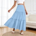 thumbnail image 1 of XinghaiYIDE Women's Boho Tiered Maxi Skirt 2026 - Summer Flowy A-Line Long Skirt with Pockets for Beach Vacation Casual Wear,S-XXL, 1 of 5