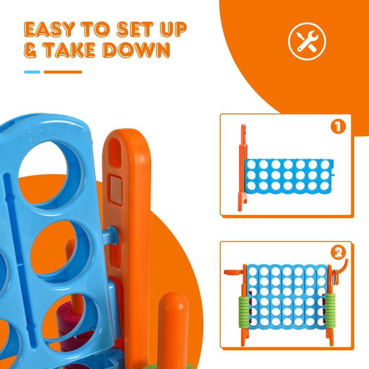 Chateauy 2.5 Feet 4-to-Score Giant Game Set – Large-Sized Tossing & Ring Toss Outdoor Activity for Family, Lawn, Backyard, Party, BBQ, and Beach