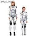 thumbnail image 5 of Disfraz de Halloween con estampado digital 3D de esqueleto punk de Zawaland, disfraz de cosplay para padres e hijos, mono elástico, traje Zentai, 5 of 5