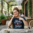thumbnail image 5 of Womens Red Wine and Blue T Shirt Funny Patriotic USA Celebration Drinking Tee Womens Graphic Tees, 5 of 9