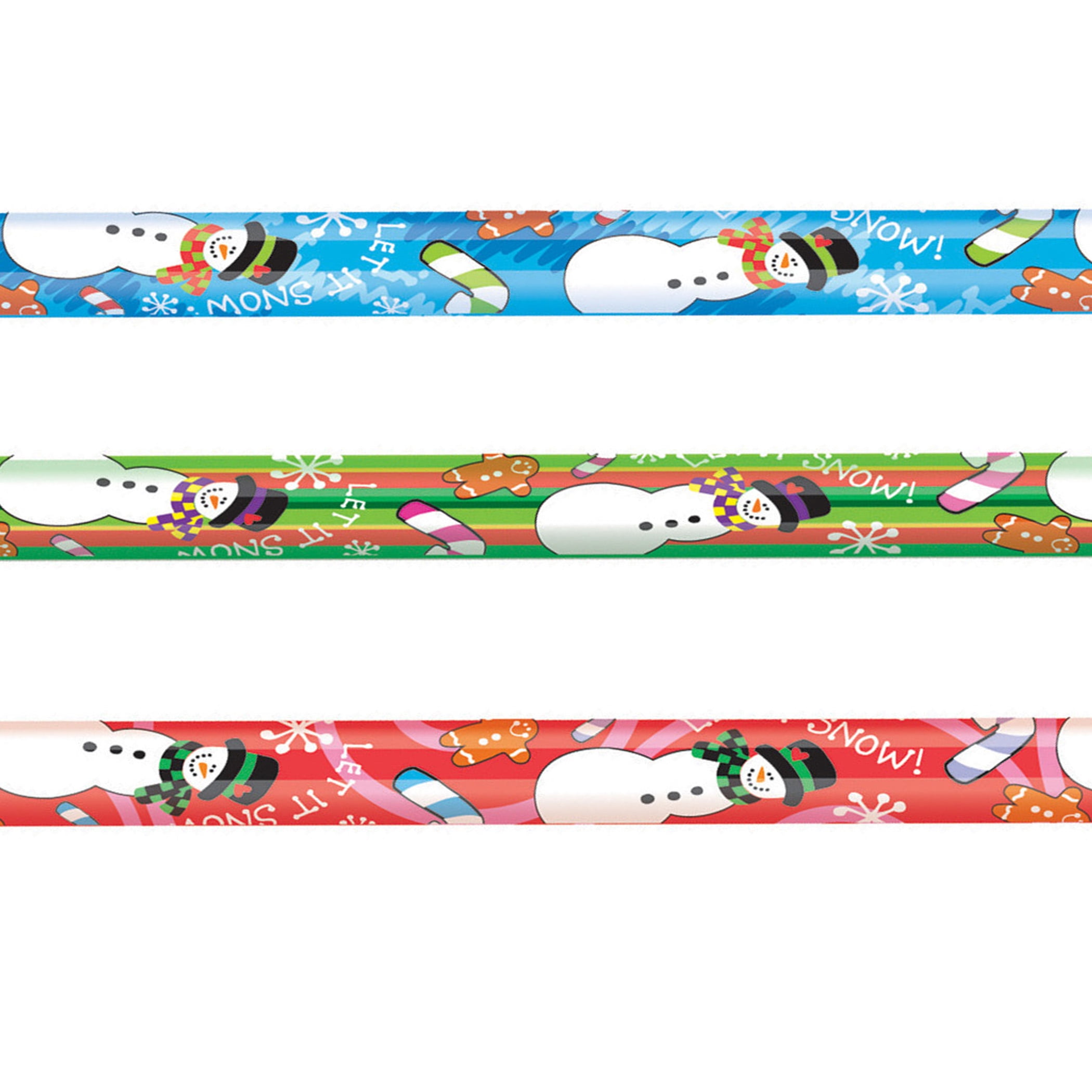 Moon Products Decorated Pencils, Assorted Holiday Snowmen, 12 Per Pack, 12 Packs