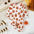 thumbnail image 2 of Weebloom Baby Girl Halloween Outfit Cartoon Cute Pumpkin Printing Pullover Romper Jumpsuit Clothes 3-6 Months, 2 of 8