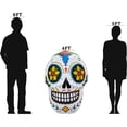 thumbnail image 3 of ProductWorks Spooky Town Inflatable Halloween Yard Decor Day of The Dead Skull 4', 3 of 3