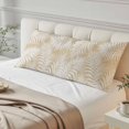 thumbnail image 4 of Beige Palm Leaf Body Pillow Cover 20 x 60 Inch Decorative Pillow Cover Summer Coastal Botanical Tropical Lumbar Pillowcase Seasonal Rectangle Cushion Case for Couch Sofa Bed Living Room, 4 of 9
