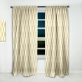 thumbnail image 2 of Designart 'White and Gold Geometric Pattern I' Mid-Century Modern Curtain Panel, 2 of 5