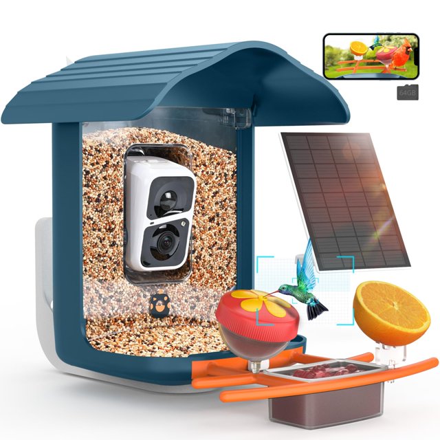 Comedero para pájaros Birdsnap PAV 2K HD, cámara AI Solar de 64 GB