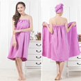 thumbnail image 2 of 1 Set Bath Towel Wrap Breathable Good Elasticity Microfiber Water Absorbent Hair Towel Shower Cover Up For Ladies Cy, 2 of 5