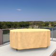 thumbnail image 3 of Budge Medium Beige Patio Outdoor Oval Table Cover, All-Seasons, 3 of 10