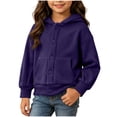 thumbnail image 3 of Children's Jacket Dqueduo Boys And Girls Button Down Hooded Fleece Long Sleeve Pocket Casual Coat Jacket Navy 5-6 Years, 3 of 10