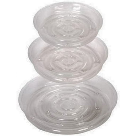 Plant Pot Saucers Clear Plastic Indoor Outdoor Garden Assorted Sizes 13-pc Set