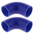 thumbnail image 1 of 2 Piezas 90 Grados 3 Pulgadas / 76 Mm Tubo de Silicona Codo Intercooler Acoplador Azul Sunnimix Manguera de silicona de 90 grados, 1 of 8
