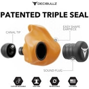 Decibullz Custom Molded Earplugs Pro Pack, One Size - Orange Bundle