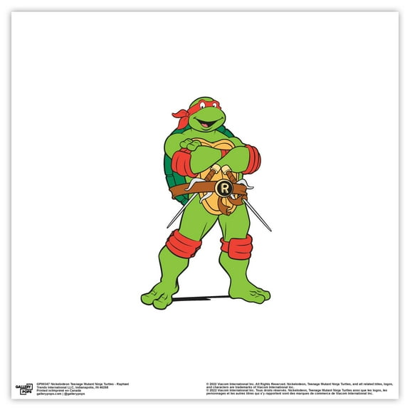 Gallery Pops Nickelodeon Teenage Mutant Ninja Turtles - Raphael Wall Art, Unframed Version, 12" x 12"