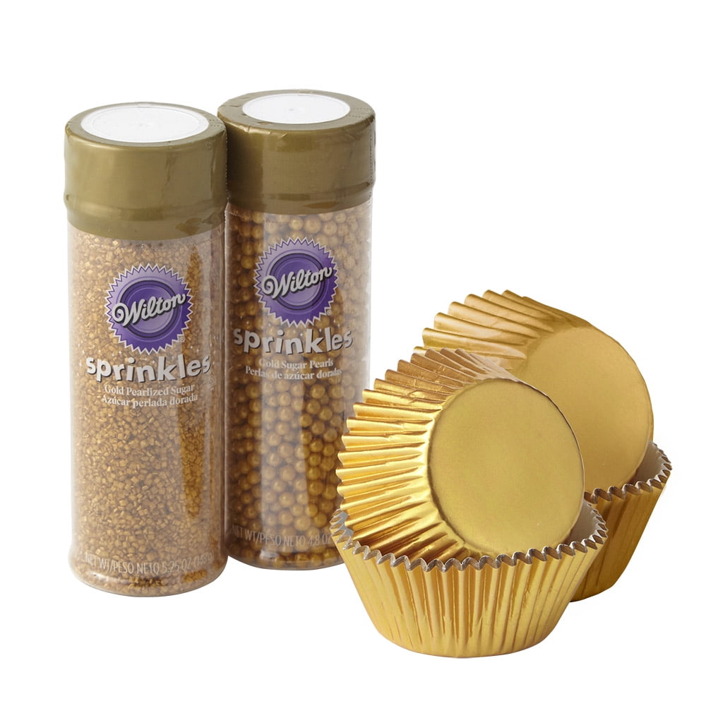 Wilton Gold Cupcake Decorating Kit, 4Piece Gold Baking Cups and