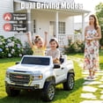 thumbnail image 4 of Joyracer 2 Seater 24 Volt Ride on Toys, Licensed GMC 4WD/2WD Switchable Ride on Car for Big Kids with Remote, Bluetooth, Fold Down Tailgate, Rear Storage, White, 4 of 16