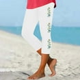 thumbnail image 2 of AGWOLF Womens Capri Leggings Clearance Sale Summer Casual Cropped Pants Tummy Control High Waisted Capris Boho Floral Printed Beach Leggings, 2 of 5