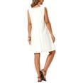 thumbnail image 3 of INSPIRE CHIC Women's Linen Dresses Summer Sleeveless Sundress Casual Loose Flowy Mini Tank Beach Dress with Pockets S White, 3 of 6