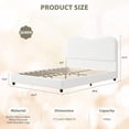 thumbnail image 2 of Queen Bed Frame with Velvet Upholstered Headboard, Cute Low Profile Platform Bed and , No Box Spring Needed, Strong Wooden Slats, Noise Free, Easy Assembly, White, 2 of 8