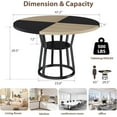 thumbnail image 2 of IdealHouse 47.2" Round Dining Table for 4-6, Farmhouse Kitchen Table with Storage Shelf, Modern Wood and Metal Circle Table for Dining Room, Natural and Black, 2 of 7