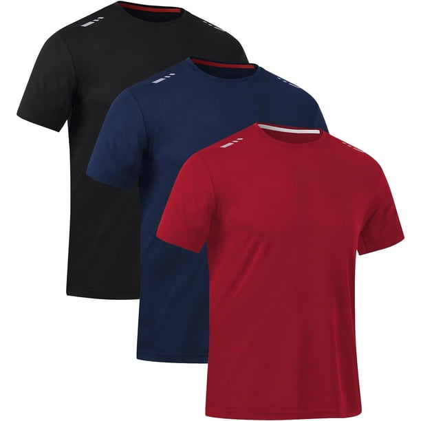 De 3 or 5 Camisas para Correr De Entrenamiento para Hombres,Camisetas De Secado Rápido con Cuello Redondo,Adecuado para Ejercicios De Fitness.